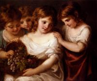 Angelica Kauffmann - Four Children With A Basket Of Fruit